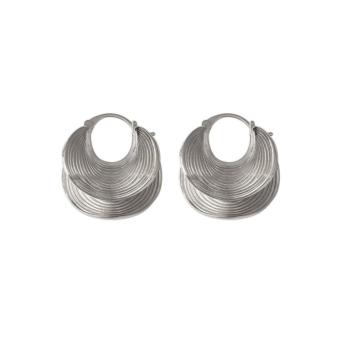 Gold & Silver Textured Hoop Earrings - Crystalory