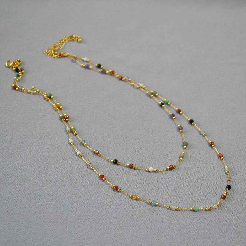 Boho Colorful Natural Stone Beaded Choker - Crystalory