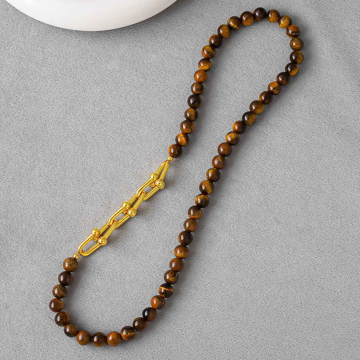 Tiger Eye Beaded Necklace - Crystalory