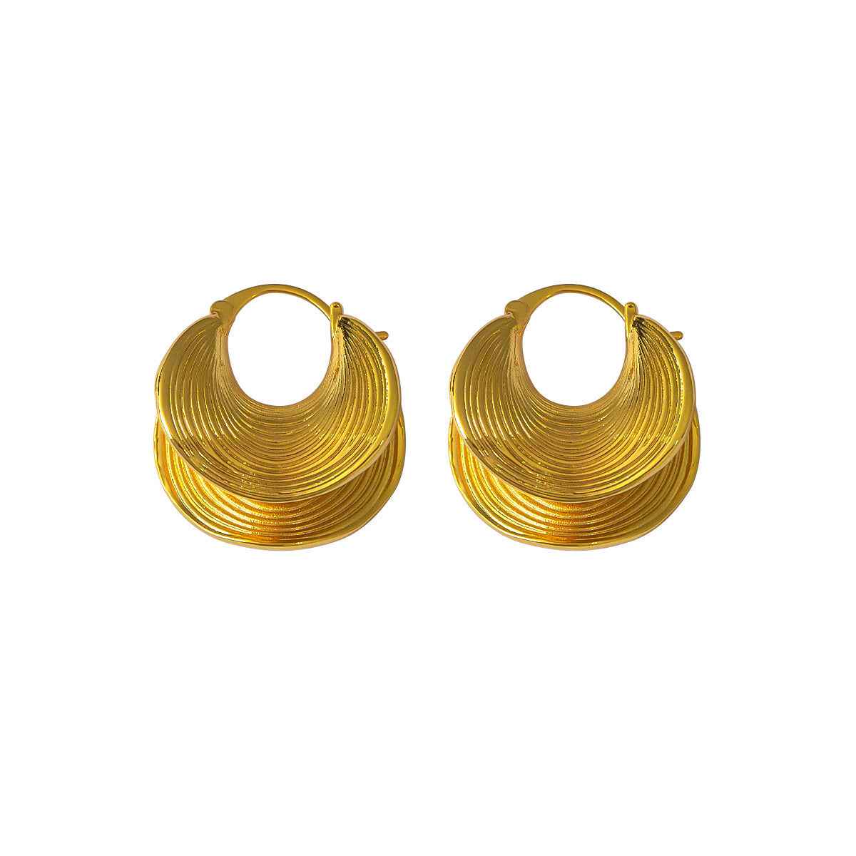 Gold & Silver Textured Hoop Earrings - Crystalory