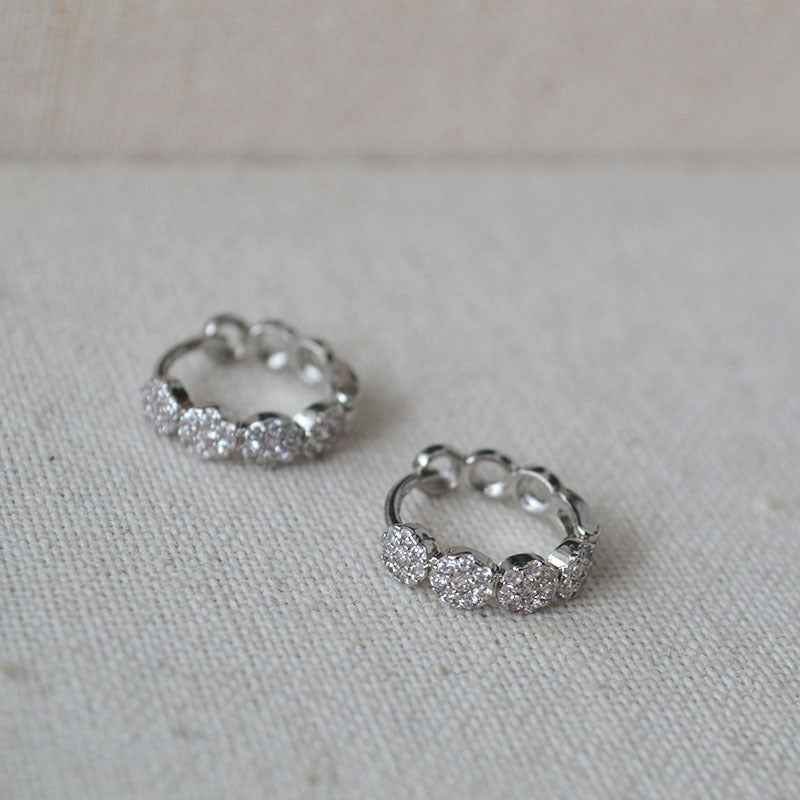 French-Inspired Mini Zircon Hoop Earrings - Crystalory