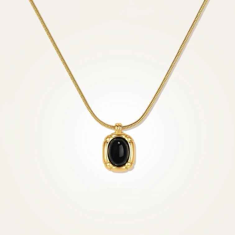Black Onyx Pendant Necklace - Crystalory