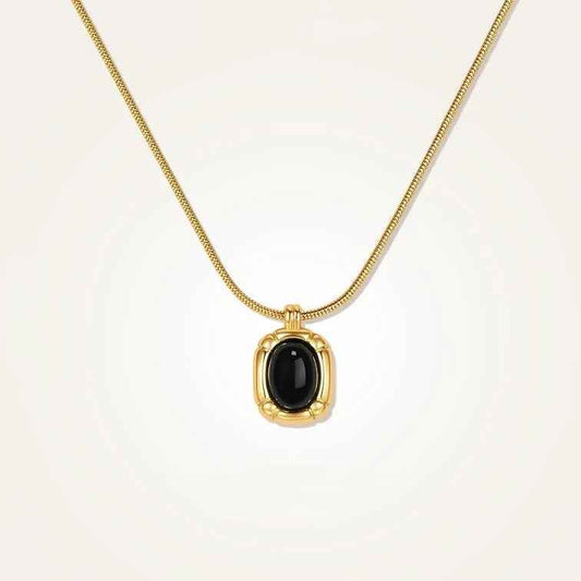 Black Onyx Pendant Necklace - Crystalory