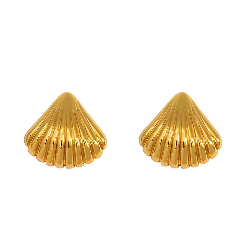 Gold Seashell Earrings - Crystalory