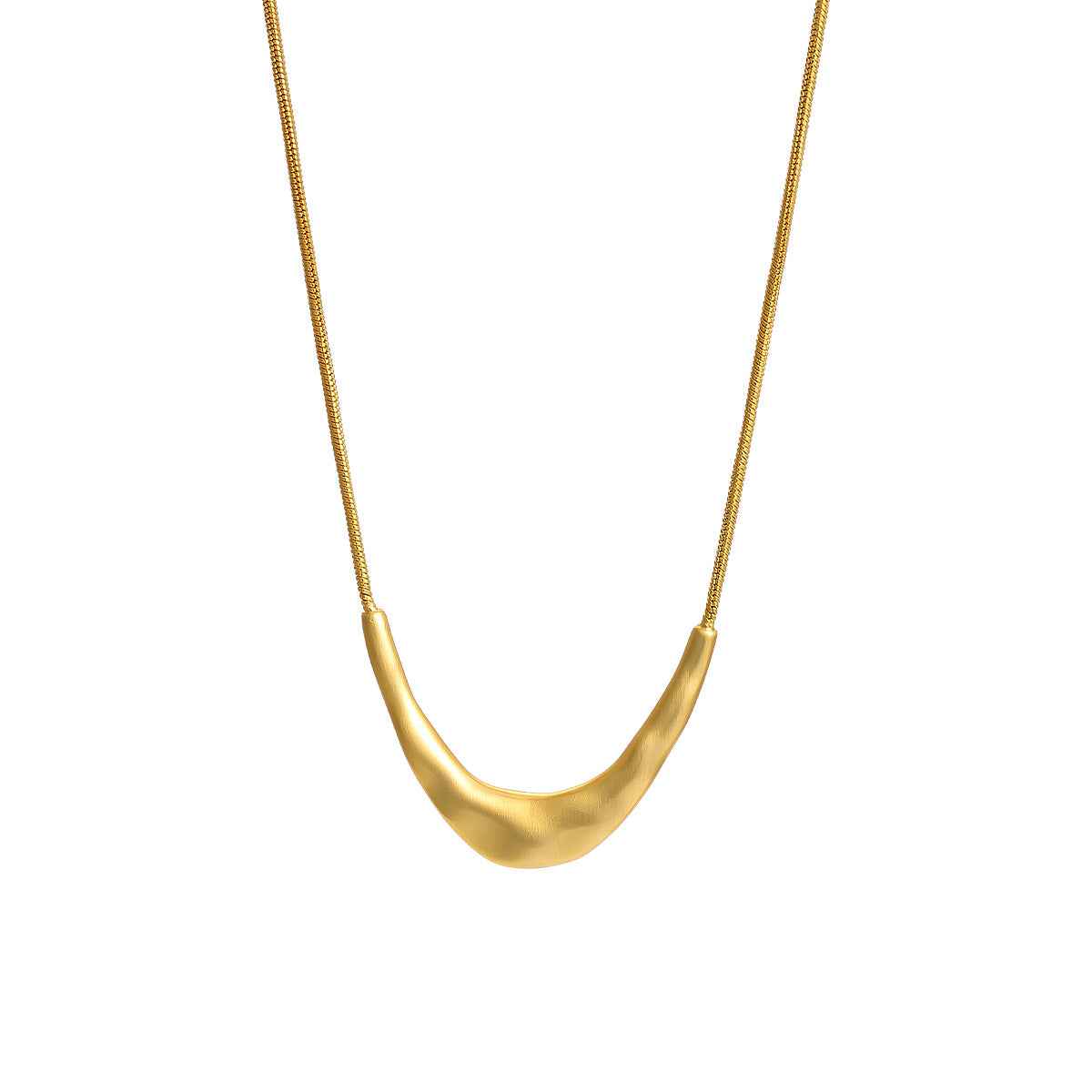 U-Shaped Smiley Pendant Necklace - Crystalory