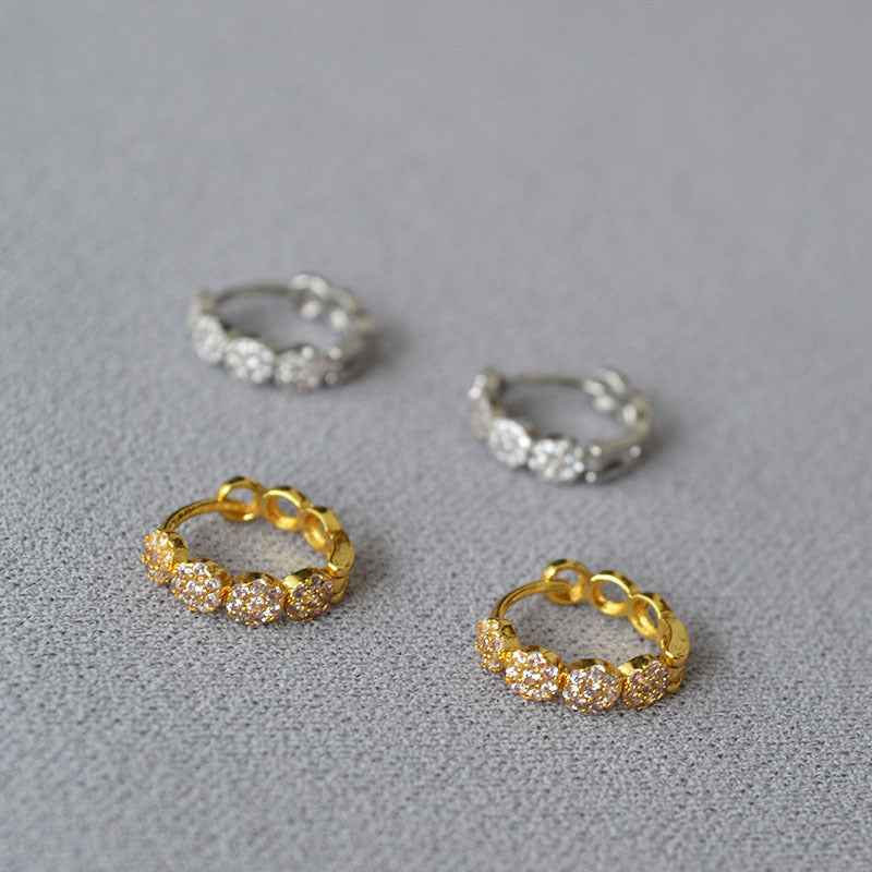 French-Inspired Mini Zircon Hoop Earrings - Crystalory