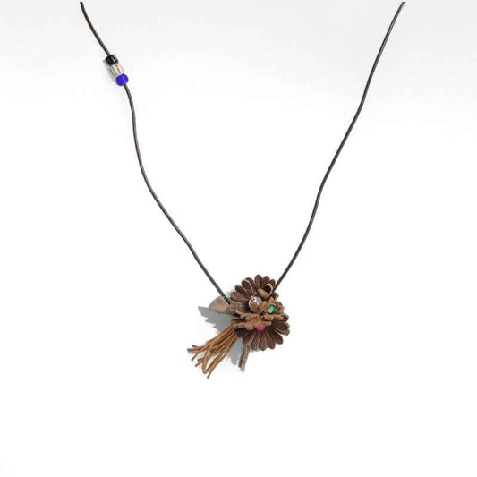 Vintage Braided Flower Pendant Necklace - Crystalory