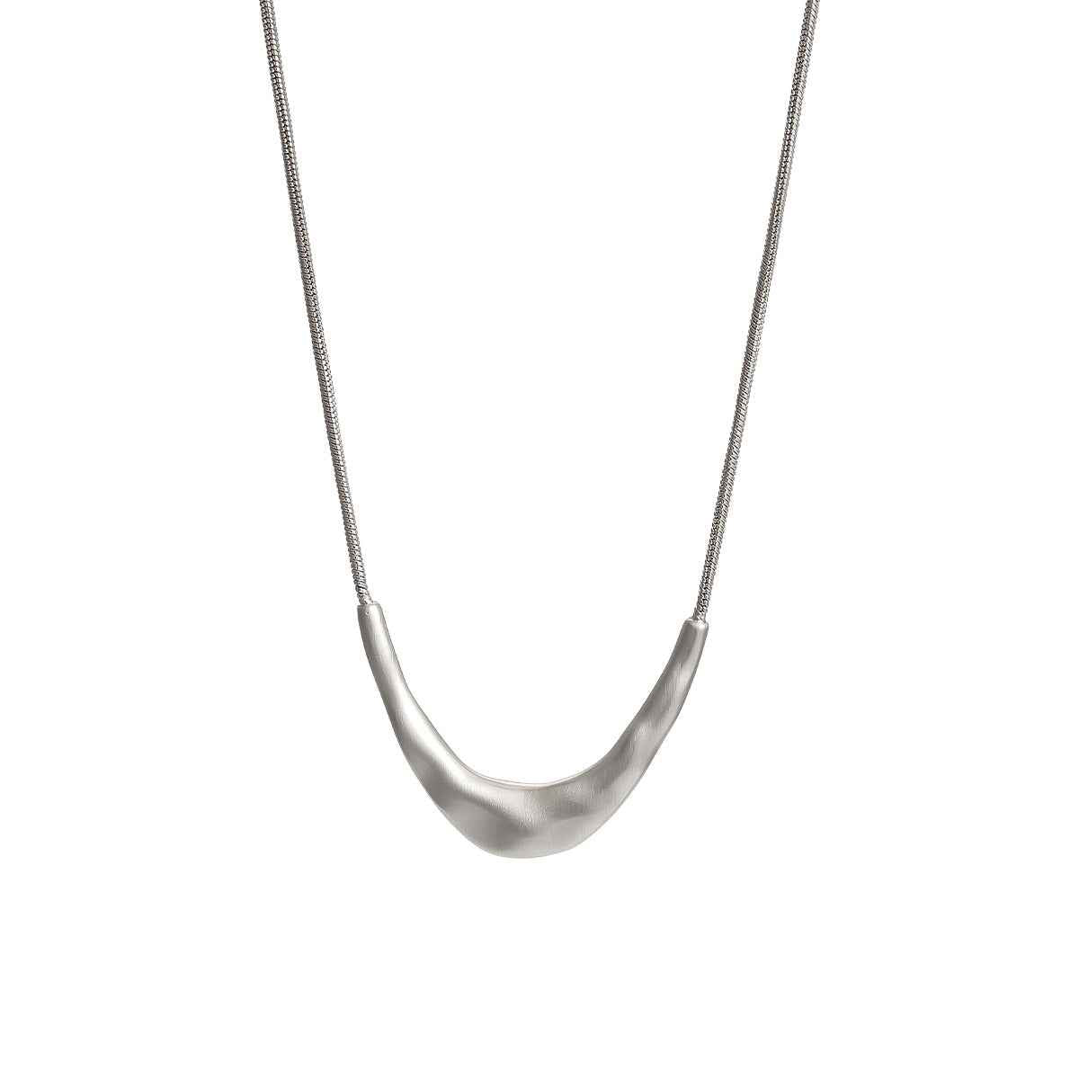 U-Shaped Smiley Pendant Necklace - Crystalory