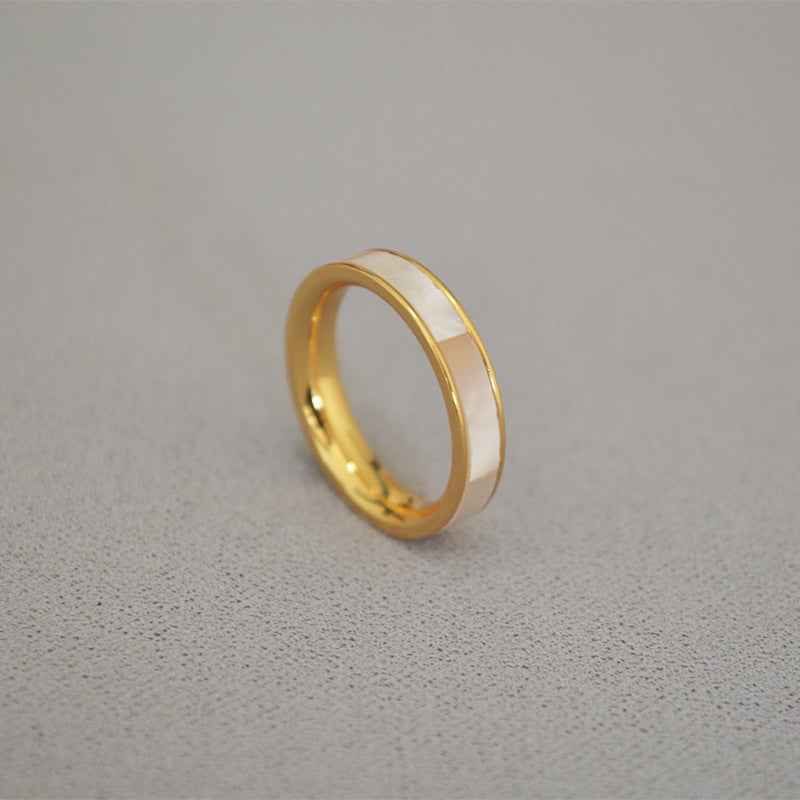 Mother of Pearl Inlay Ring - Crystalory