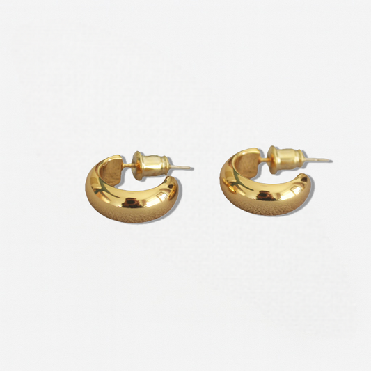 Mini Bean Hoop Earrings - Crystalory