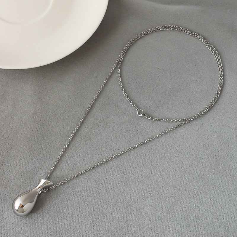Silver Water Bottle Pendant Necklace - Crystalory