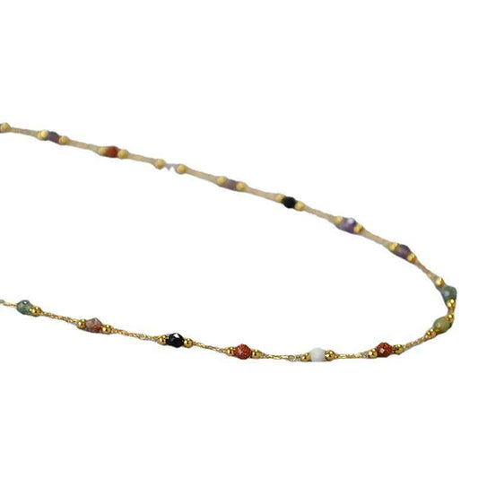 Boho Colorful Natural Stone Beaded Choker - Crystalory