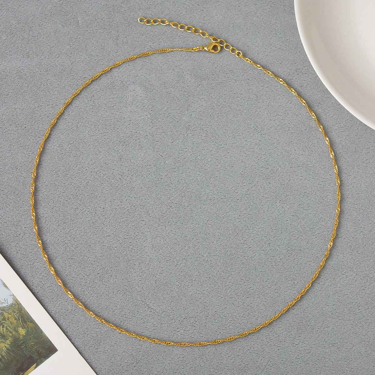 Gold Teardrop Pendant Necklace - Crystalory