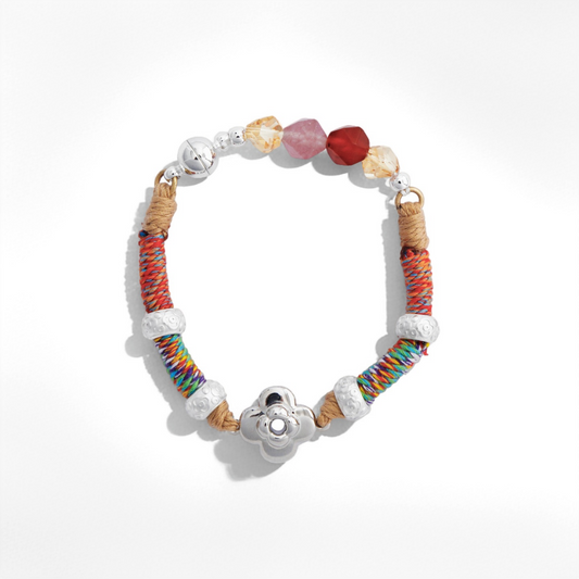 Floral Beaded Bracelet - Crystalory
