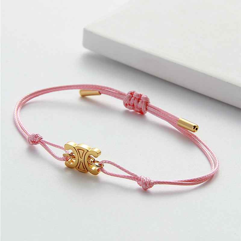 Gold Initial Cord Bracelet