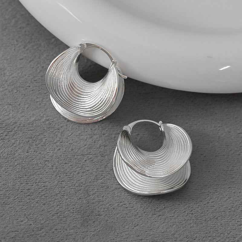 Gold & Silver Textured Hoop Earrings - Crystalory