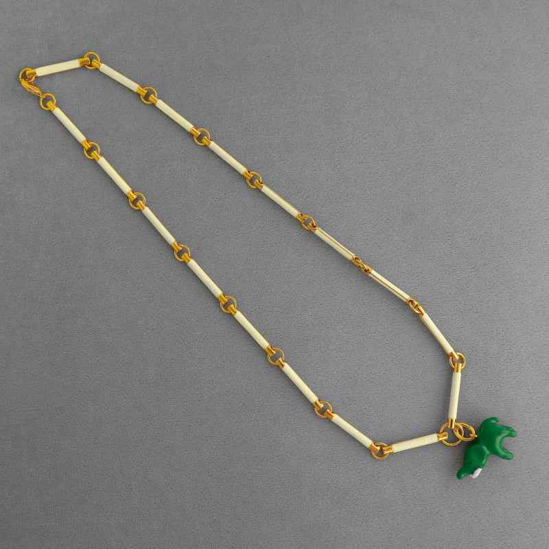 French Style Green Elephant Necklace - Crystalory