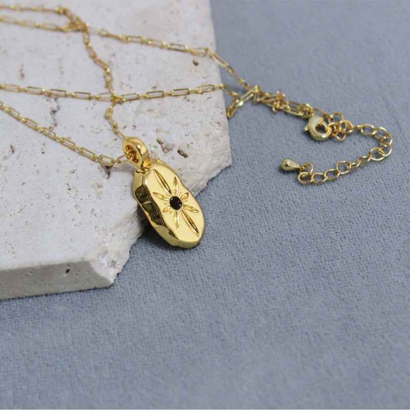 French Shield Star Necklace - Crystalory