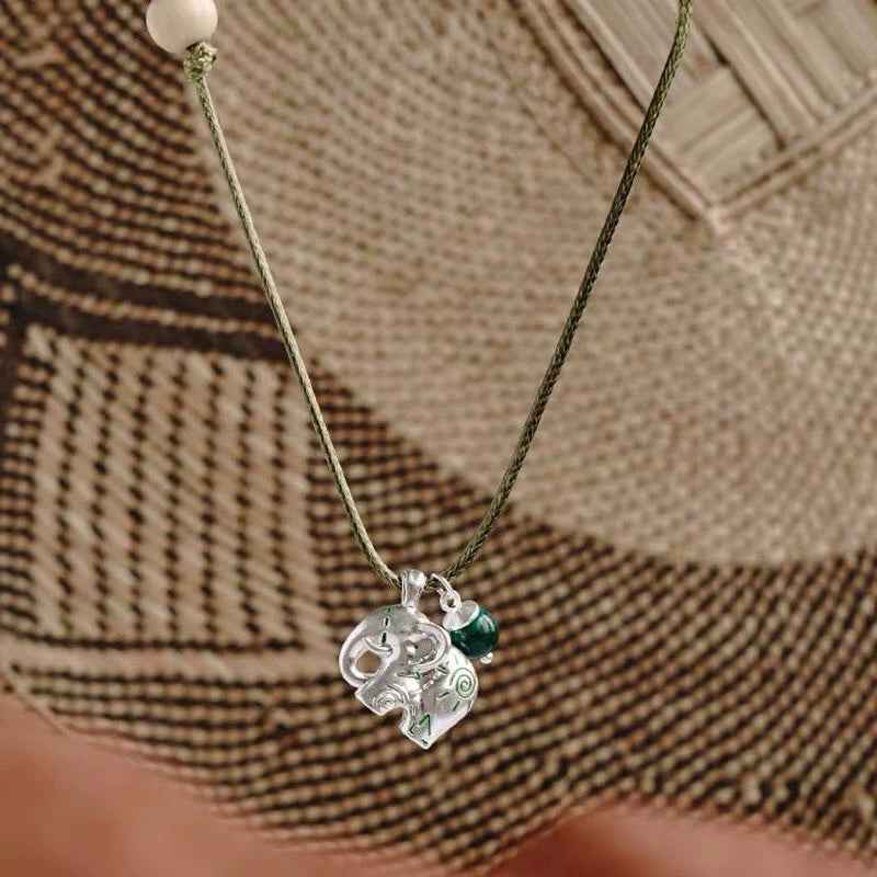 Totem Elephant Pendant Necklace - Crystalory