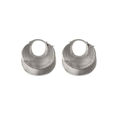 Gold & Silver Textured Hoop Earrings - Crystalory