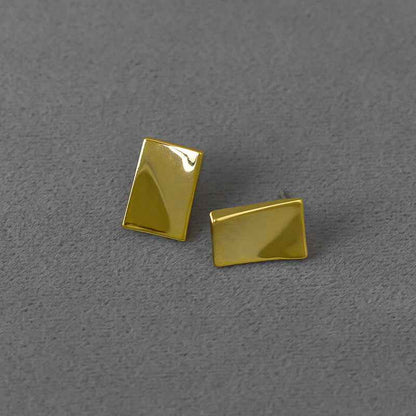Gold Brick Earrings - Crystalory