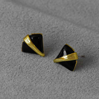 Triangle Stud Earrings - Crystalory