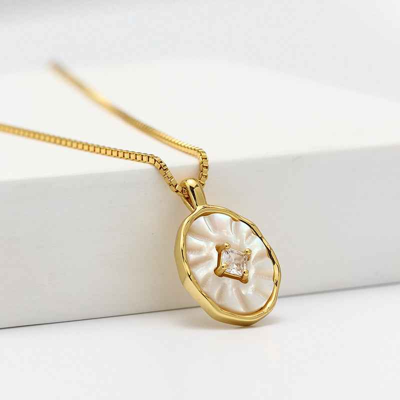 Korean Shell Pendant Necklace - Crystalory