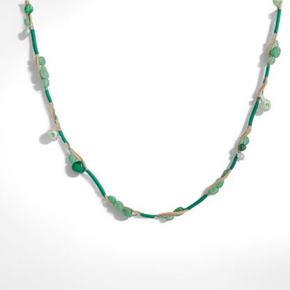 Bohemian Green Aventurine Beaded Necklace - Crystalory