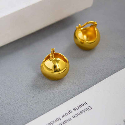 Gold Dome Stud Earrings - Crystalory