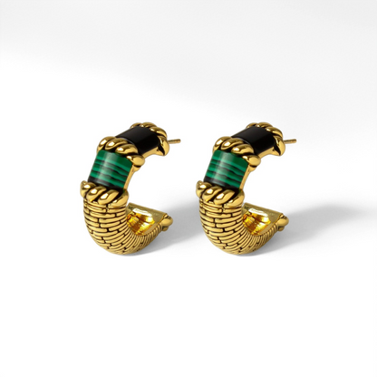 Emerald Hoop Earrings - Crystalory