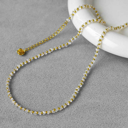 Transparent Glass Beaded Necklace - Crystalory