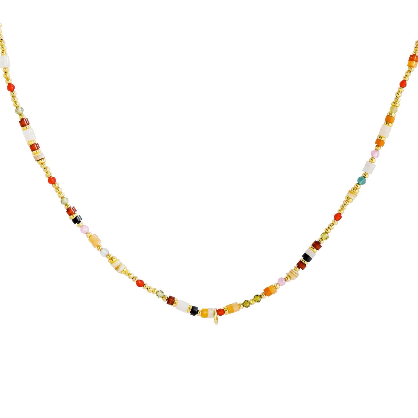 Heart Pendant Natural Stone Necklace Set - Crystalory