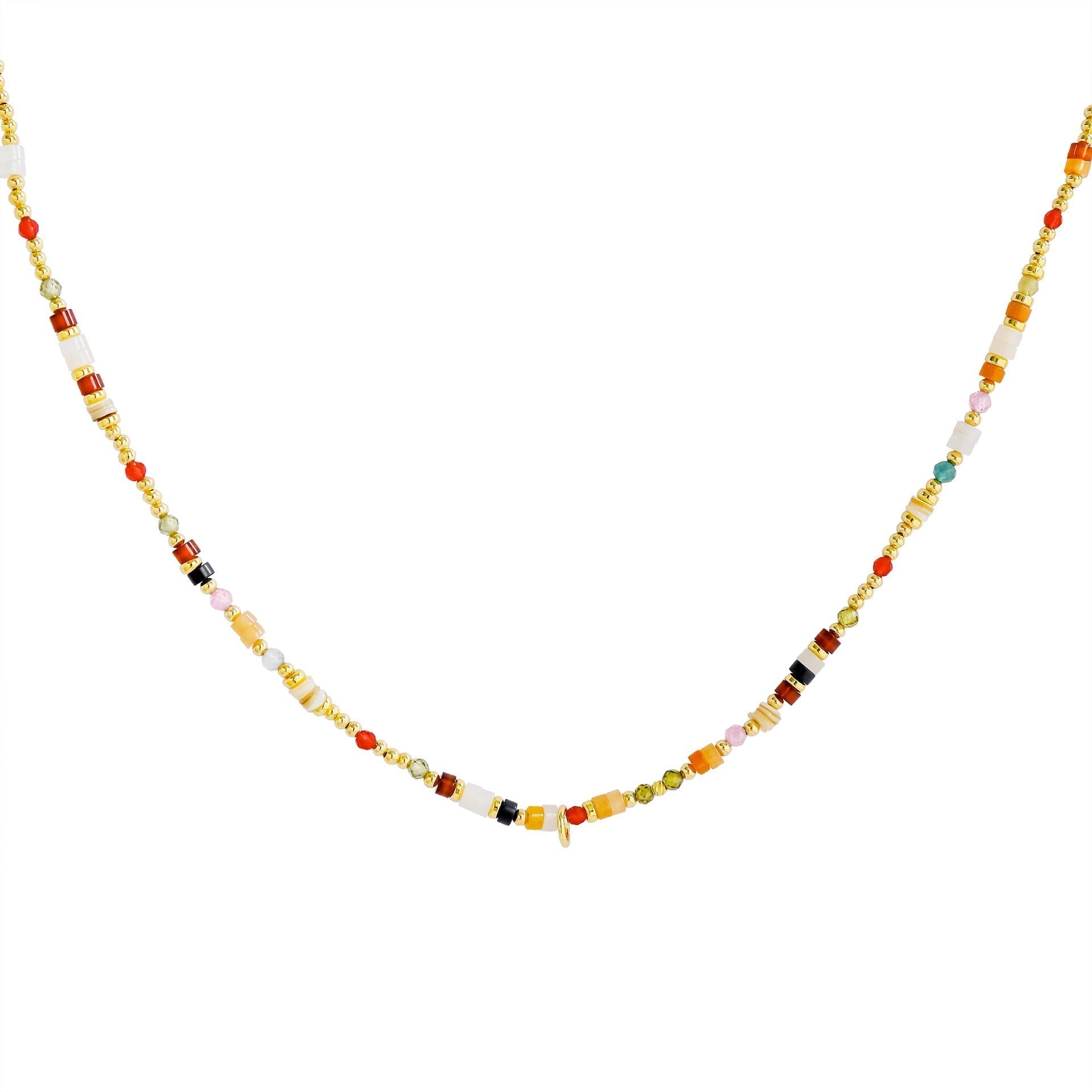 Heart Pendant Natural Stone Necklace Set - Crystalory