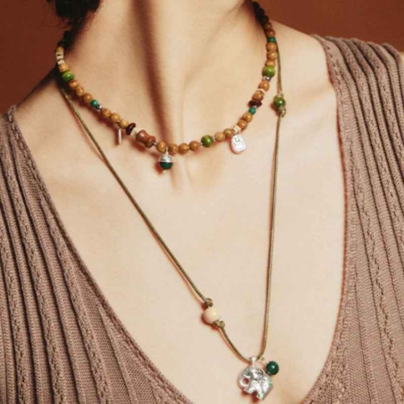 Totem Elephant Pendant Necklace - Crystalory