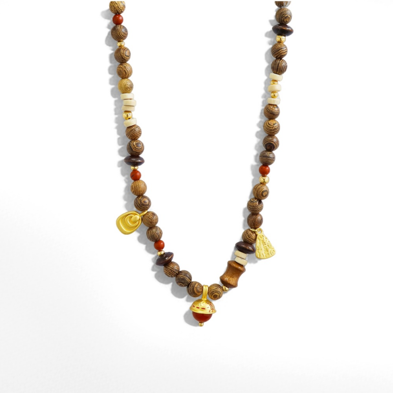 Hill Series Acorn Beaded Necklace - Crystalory