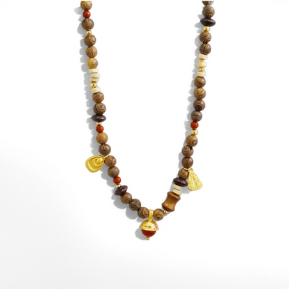 Hill Series Acorn Beaded Necklace - Crystalory