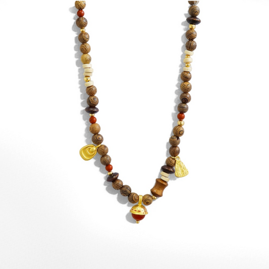 Hill Series Acorn Beaded Necklace - Crystalory