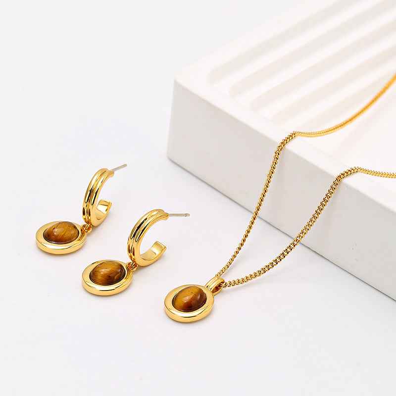 Tiger Eye Pendant Necklace - Crystalory