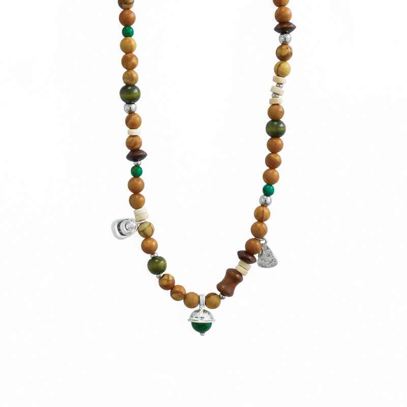 Hill Series Acorn Beaded Necklace - Crystalory