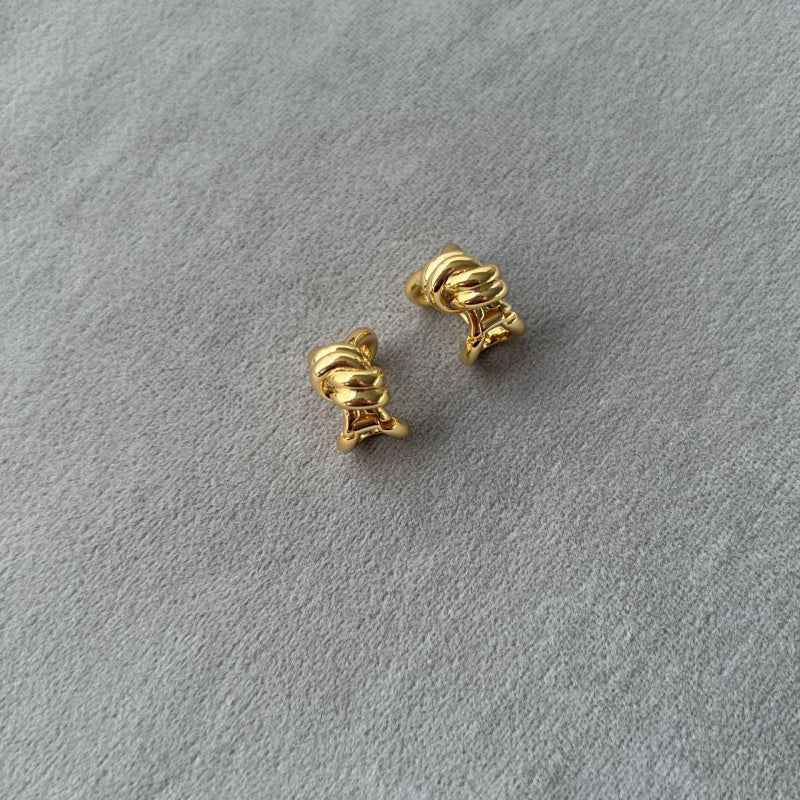 Gold Knot Earrings - Crystalory
