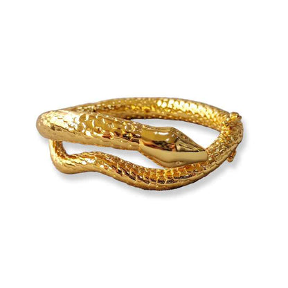 Gold Snake Bangle Bracelet - Crystalory