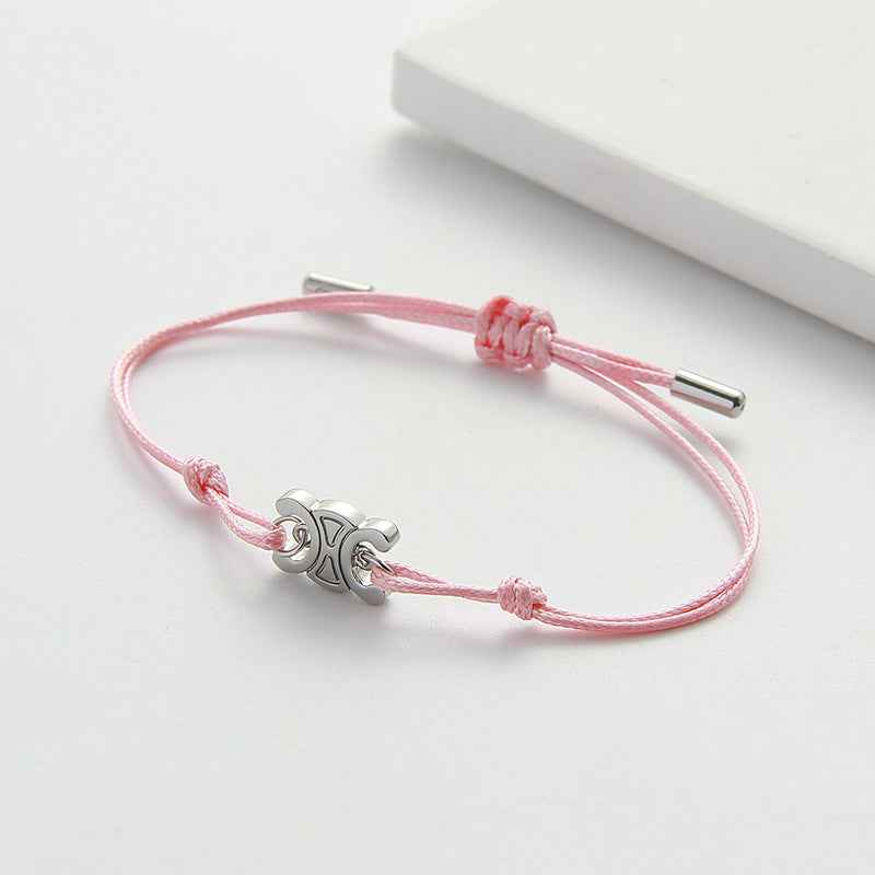 Gold Initial Cord Bracelet