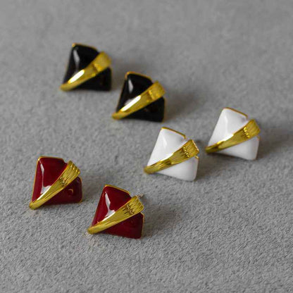 Triangle Stud Earrings - Crystalory