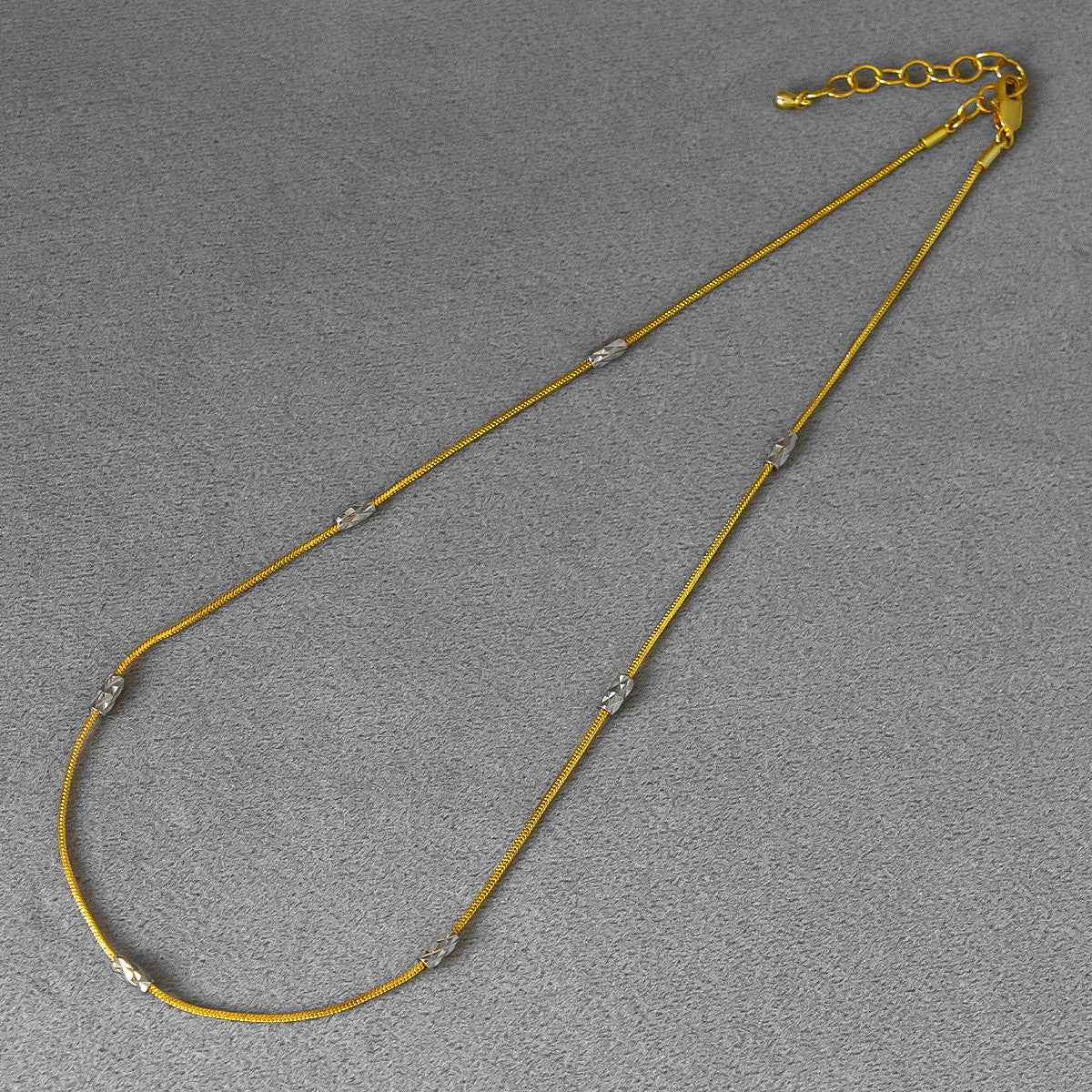 Engraved Tube Snake Chain Necklace - Crystalory