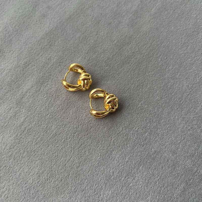 Gold Knot Earrings - Crystalory