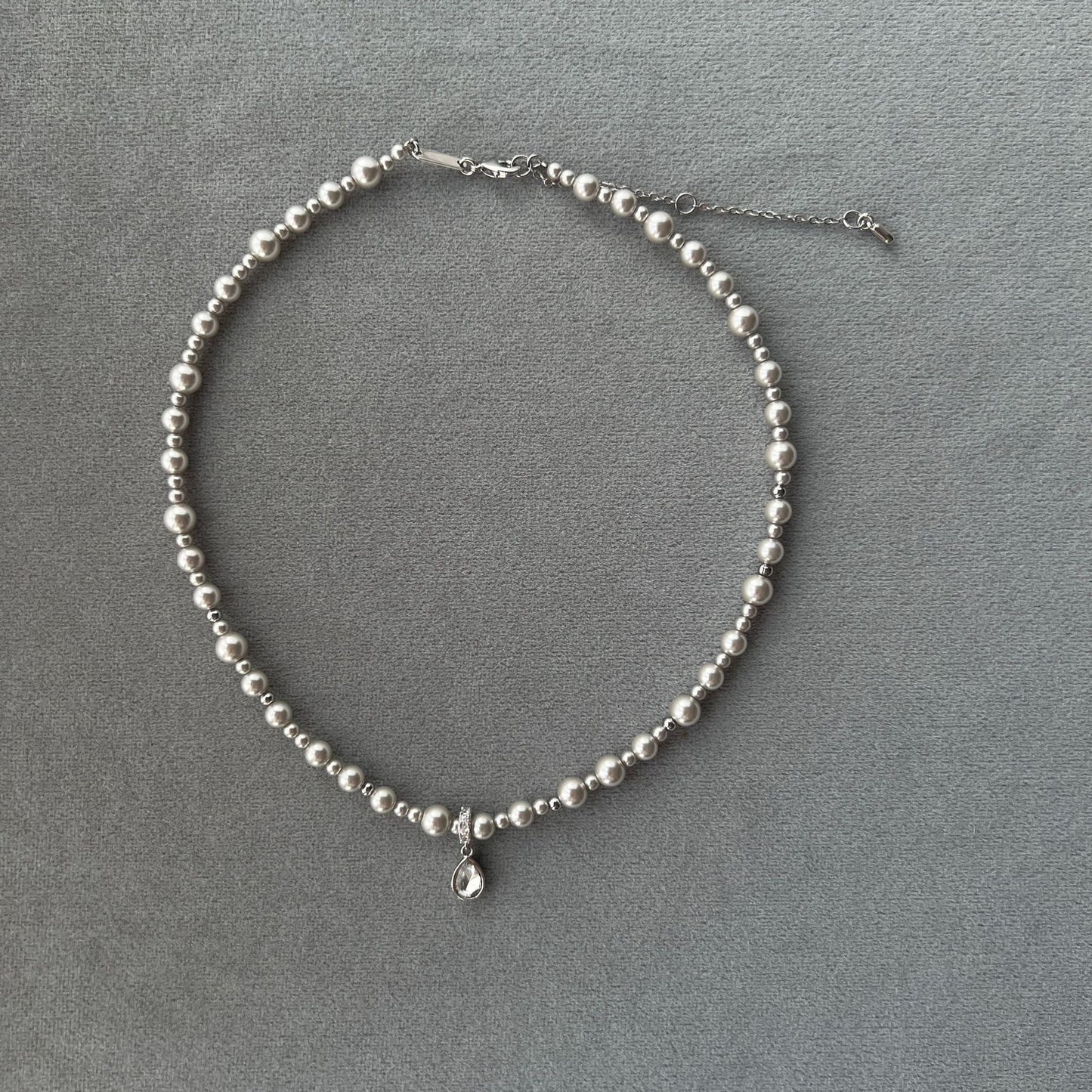 Gray Pearl Pendant Necklace - Crystalory