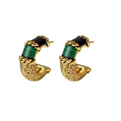 Emerald Hoop Earrings - Crystalory