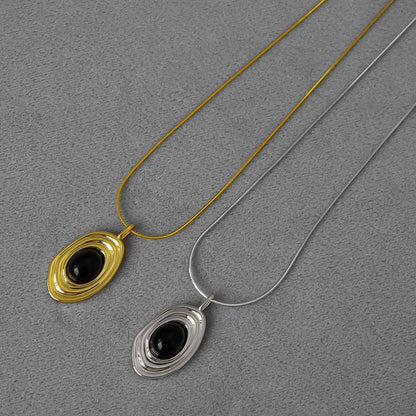 Echo Series Black Bead Necklace - Crystalory