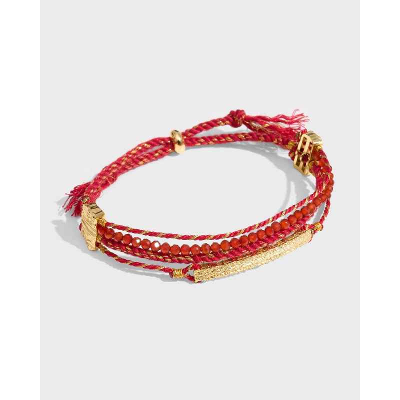 Red Agate Multi-Layer Bracelet