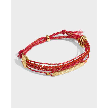 Red Agate Multi-Layer Bracelet